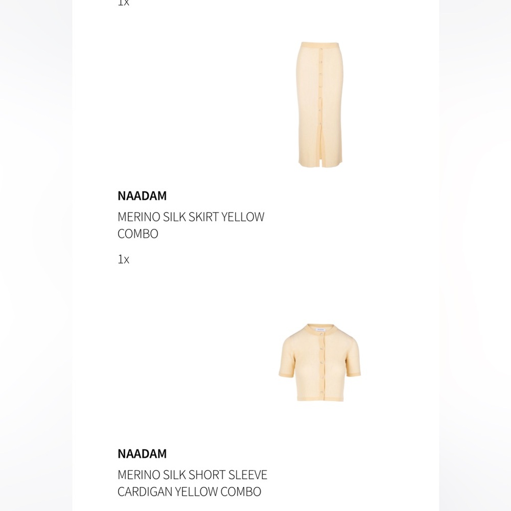 Naadam short sleeve and skirt set in butter yellow